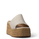 Europeon Union Women White Cloth Wedges #4015