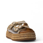 Europeon Union Women Silver Leather Slipper #4029