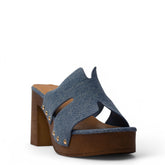 Europeon Union Women Blue Jeans Wedges #4030
