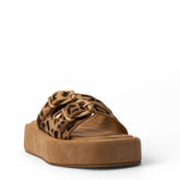 Europeon Union Women Leopard Chamois Slipper #4053
