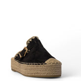 Europeon Union Women Black Chamois Wedges #4057