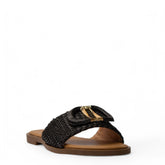 Europeon Union Women Black Magdool Slipper #4090