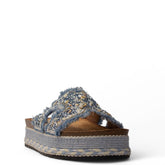 Europeon Union Women Light Blue Glitter Slipper #4093