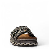 Europeon Union Women Black Glitter Slipper #4095