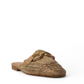 Europeon Union Women Gold Satin Mules #4107