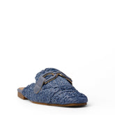 Europeon Union Women Light Blue Satin Mules #4108