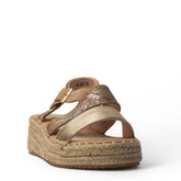 Europeon Union Women Gold Leather Sandal #4119