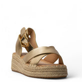 Europeon Union Women Gold Leather Sandal #4123