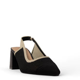 Europeon Union Women Black Cloth Sandal #4133