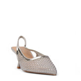 Europeon Union Women Silver Satin Heels #4137