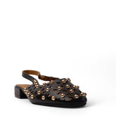 Europeon Union Women Black Leather Sandal #4144