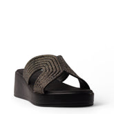 Europeon Union Women Black Glitter Slipper #4188