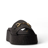 Europeon Union Women Black Magdool Wedges #4195