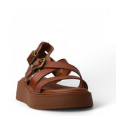 Europeon Union Women Camel Leather Sandal #4204