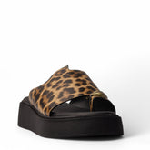 Europeon Union Women Leopard Leather Slipper #4206