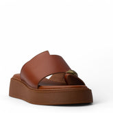 Europeon Union Women Camel Leather Slipper #4207