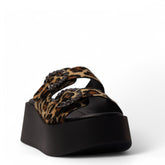 Europeon Union Women Leopard Chamois Wedges #4214
