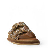 Europeon Union Women Gold Glitter Slipper #4239