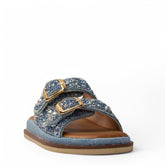 Europeon Union Women Blue Glitter Slipper #4240
