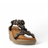 Europeon Union Women Black Chamois Sandal #4241