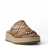 Spanish Women Beige Leather Slipper #4276