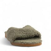 Women Kaki Fur Slipper #4305