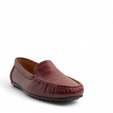 Women Maroon Leather Espadrilles #4313