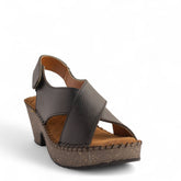 Women Black Leather Sandal #4325