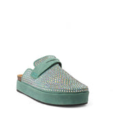 Europeon Union Women Green Chamois Mules #4341