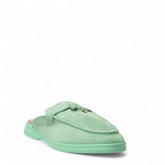 Europeon Union Women Green Chamois Mules #4347