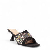 Europeon Union Women Black Cloth Heels #4364