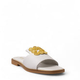 Europeon Union Women White Leather Slipper #4376