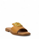 Europeon Union Women Camel Leather Slipper #4377