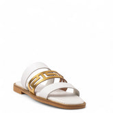 Europeon Union Women White Leather Slipper #4383