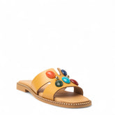 Europeon Union Women Camel Leather Slipper #4385