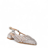Europeon Union Women Silver Leather Mules #4389