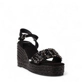 Europeon Union Women Black Chamois Sandal #4398