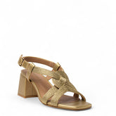 Europeon Union Women Gold Leather Soiree Sandal #4403