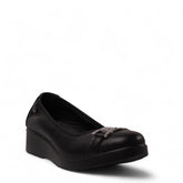 Italian Women Black Leather Espadrilles #4425