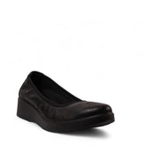 Italian Women Black Leather Espadrilles #4427