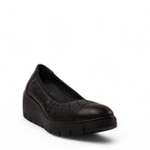 Italian Women Black Leather Espadrilles #4429