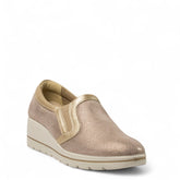 Italian Women Champagne Leather Espadrilles #4432