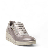 Italian Women Silver Leather Shoes #4433