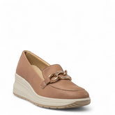 Italian Women Beige Leather Shoes #4436