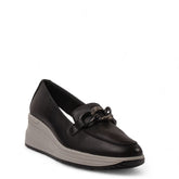 Italian Women Black Leather Shoes #4437