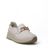 Italian Women White Leather Shoes #4444