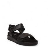 Italian Women Black Leather Sandal #4446