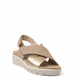 Italian Women Gold Leather Sandal #4449