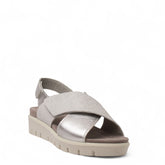 Italian Women Silver Leather Sandal #4450