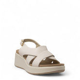 Italian Women White Leather Sandal #4460